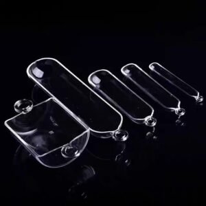 clear silica quartz boat with rings