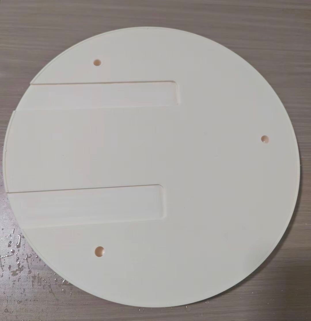 Machined alumina round ceramic components with precision holes