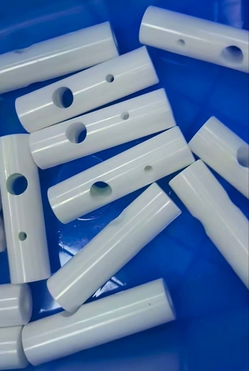 Precision-machined alumina ceramic valve piston